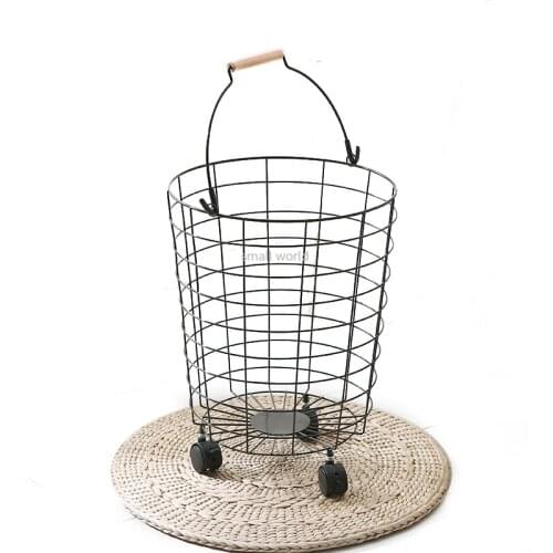 Wrought iron dirty clothes hamper laundry basket toy storage basket household debris wrought iron basket woven laundry basket