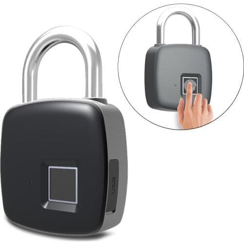 SmartFingerprint Padlock IP65 Waterproof Anti-Theft 10 Fingerprint Lock For Suitcase Cupboard Drawer Door Cabinet Backpack