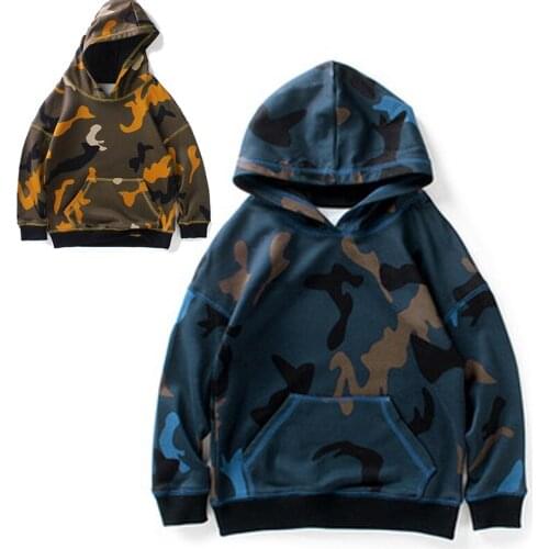 2021 New Boys Sweatshirt Camouflage Hoodie Cool Fashion Childrens Autumn Trend Hoodie Suit Long-sleeved Sweater Sweatshirt