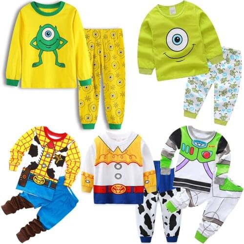 New Childrens Clothing Set Toy Story 2 Cartoon Sets Woody Pyjamas Buzz Lightyear Pijamas Jessie LongSleeve Sleepwear XMAS Gift