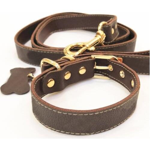 Pet Dog Collar for Small Dogs Leather Collar Leash Set for Yorkies Chihuahua Necklace French Bulldog Dog Accessories LC0193