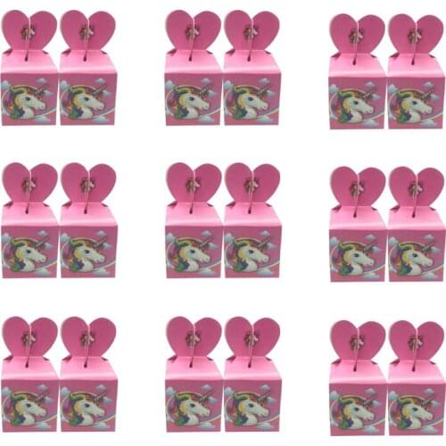 Cartoon Unicorn Party Supplies Candy Box Kids Birthday Party Gift Box Christmas Candy Apple Boxes Baby Shower Event Party Gifts