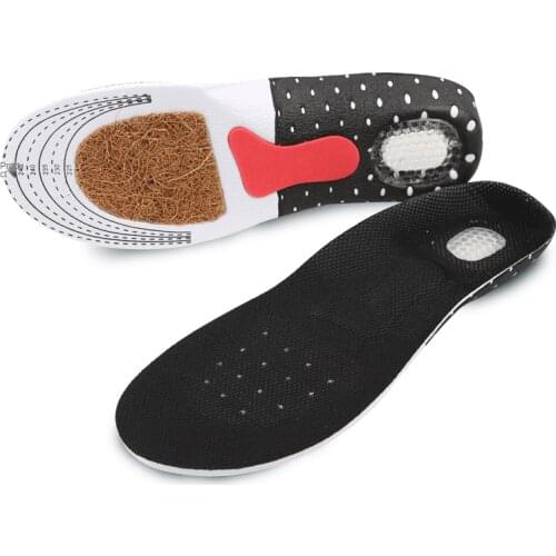 Coir Unisex Solid Silicone Gel Insoles Foot Care For Plantar Fasciitis Heel Spur Sport Shoe Pad Insoles Arch Orthopedic Brioche