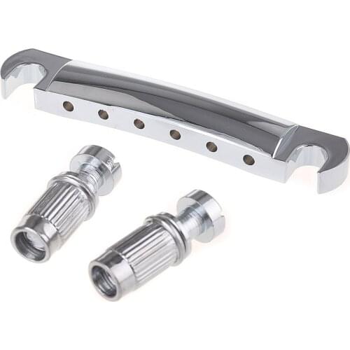 Musiclily Guitar Stop Tailpieces Bridge for Les Paul Style Guitar, Chrome