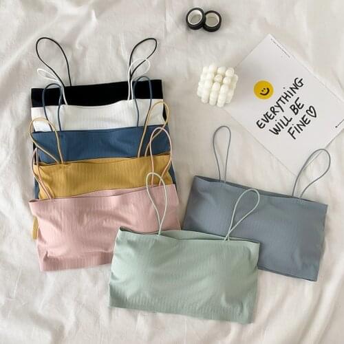 Womens Top Female Crop Top Strapless Padded Bralette Streetwear Seamless Underwear Sexy Lingerie Tube Top Bra Bandeau Top