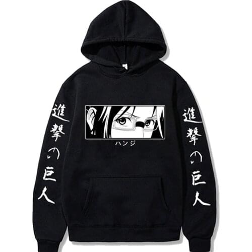 Attack On Titan Hange Eyes Print Men Women Long Sleeve Funny Hoodie