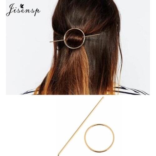Ladies Geometric Hollow Round Pierced Hair Clip Metallic Slide Comb Hairpin Shawl Pin Brooch Styling Ponytail Everyday Jewelry