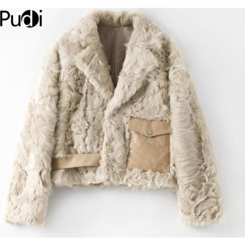 Womens Winter Warm Real Sheep Fur Coat Overcoat Leisure Female Sheep Skin Jacket Genuine Leather Suit Clothes B401702
