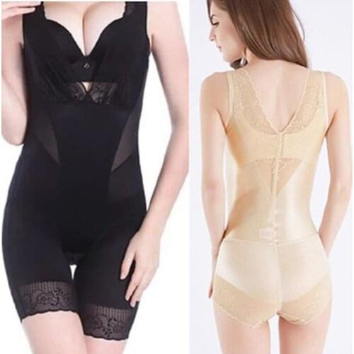 Women Seamless Slimming Underwear Floral Lace Wide Strap Bodysuit Tummy Control Butt Lifter Body Shaper Open Crotch Sexy Corset