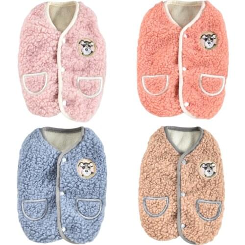 Winter Dog Clothes Fleece Warm Pet Puppy Coat Button Vest Jacket Dog Clothing Costumes For Small Dogs Cats Chihuahua Pug Clothes