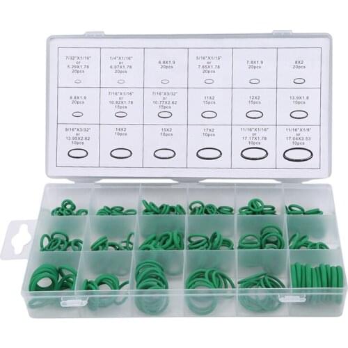 Rubber Washer Seals O Ring Watertightness Assortment Kit Green Oil Seal Gaskets Air With Plastic Case