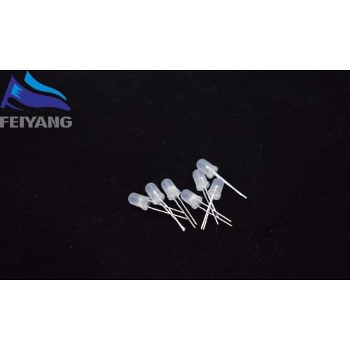 1000pcs 5mm White Diffused LED Diode Round Light Emitting Diode 20mA 5mm LED Lamp Wide Angle Through Hole Electronics Components