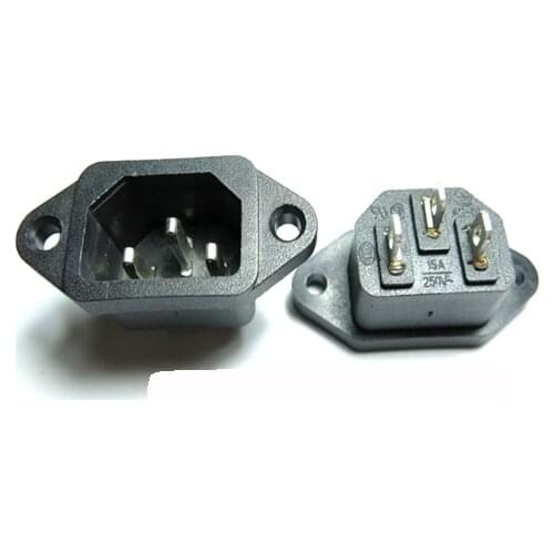 15A/250V 3pin AC power socket With fixed hole 5pcs/lot