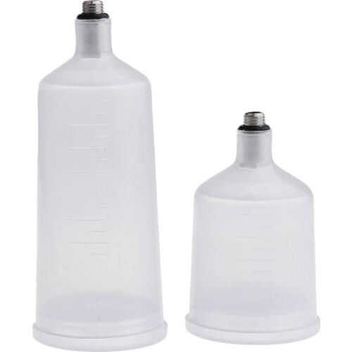 2 Capacity Plastic Air Gravity Feed Spray Paint Airbrush Cup Pot White