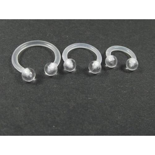3 Pieces Invisible Flexible Soft Clear Nose Ring tragus ring Lip Ring Ball Circulars Horseshoes Eyebrow Rings Body Piercing