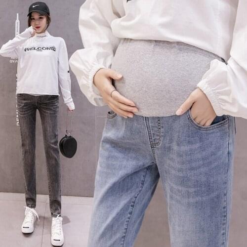 78563# Maternity pants Summer Maternity Jeans Belly Support Pants Support Abdomen Elastic Waist Maternity Trousers