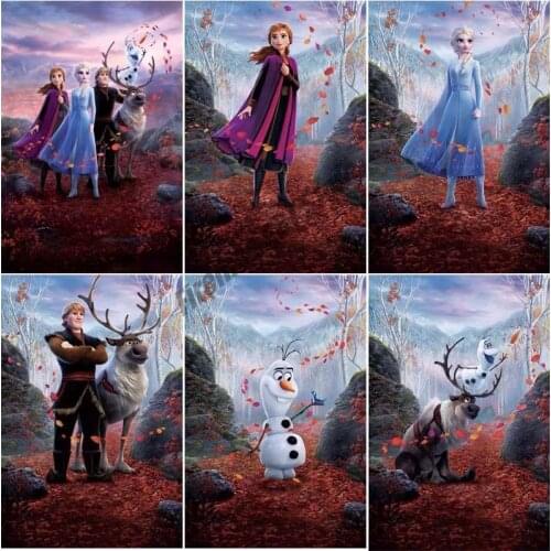 5D DIY Diamond Painting Disney Characters Frozen Anna&Kristoff Cross Stitch Kits Full Square/Round Mosaic Home Decor Gift