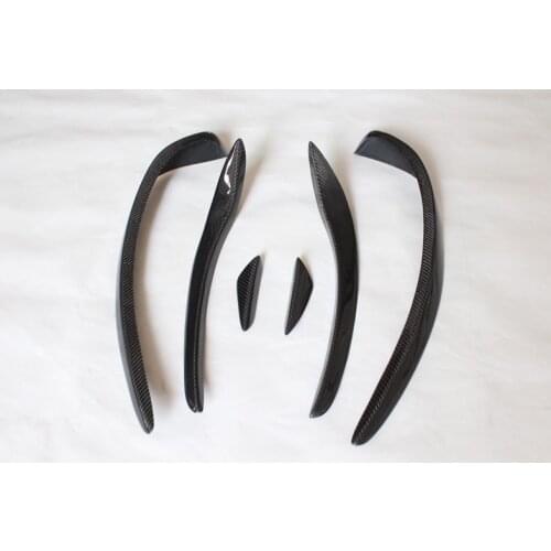 Car-styling For Mercedes Benz CLA-Class W117 14-16 Carbon Fiber Front Bumper Canard 6pcs Glossy Fibre Racing Auto Body Kit Trim