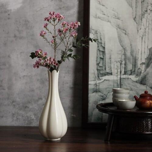 White Ceramic Vase Terrarium Home Decor Living Room Decoration Flower Vase Home Decoration Vases For Flowers Room Decor ваза