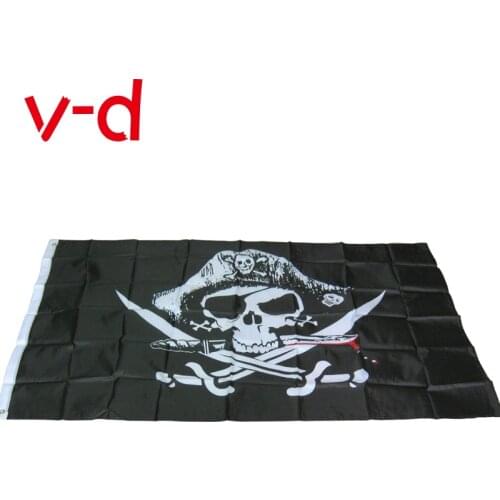Free shipping xvggdg New Huge 3x5FT Skull and Cross Crossbones Sabres Swords Jolly Roger Pirate Flags With Grommets