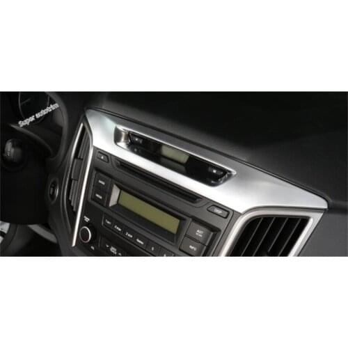 Lapetus Dashboard Sequins Decoration Strip Lid Cover Trim Fit For Hyundai Creta IX25 2015 - 2018 ABS Pearl Chrome Accessories