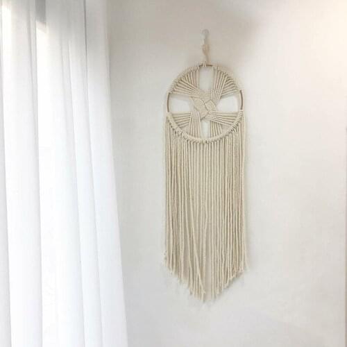 Bohemian Woven Handmade Ornaments Circular Cotton Rope Tassels Home Sofa Background Wall Hanging Decoration Crafts Kids Gift