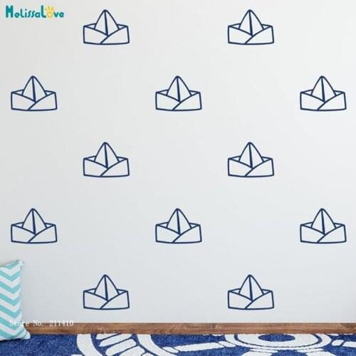 Paper Boat Wall Decals Cute Nautical Nursery Decor Kids Baby Room Lovely Stickers Hot Sale DIY Develop Hands-On Skills YT5090