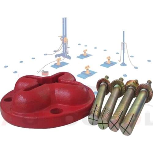 Car body collision repair tools ground anchor block in ground frame machine chains lock clamp