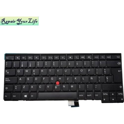 Laptop keyboard SP Spanish for leovo E440 T450 0C43954 04X0149 backlit keys black with red pointing cap brand new