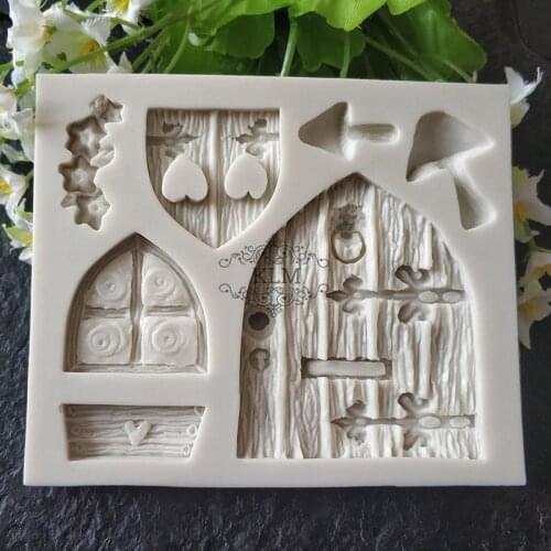 KLM-00152 Wooden door and window silicone mold Mushroom chocolate cake decorating tool