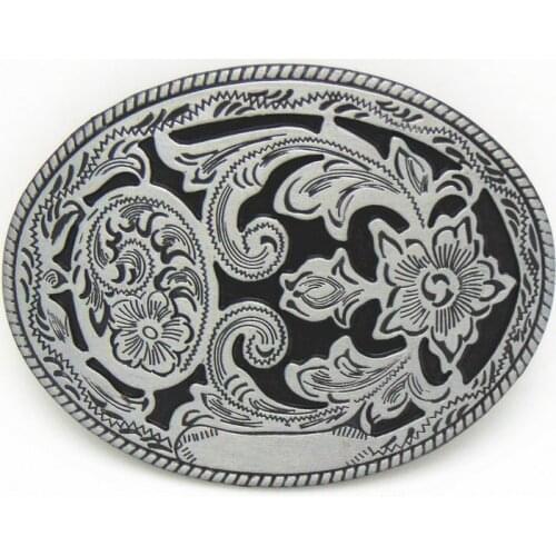 Western cowboy retro flower zinc alloy belt accessories unisex birthday gift
