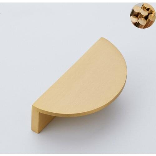 Furniture Gold Handle Brass Half Moon Semicircle Golden Matte Brushed Modern Wardrobe Dresser Cabinet Drawer Pull Handles