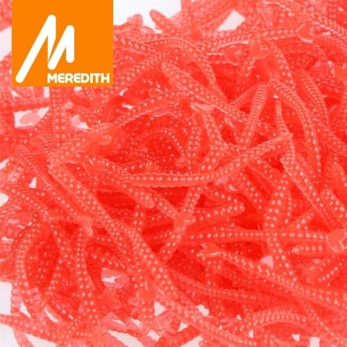 Meredith 200pcs Smell Red Worm Lures 2cm Hot-selling Soft Bait Carp Fishing Lure Set Artificial Fishing Tackle JXC01-2