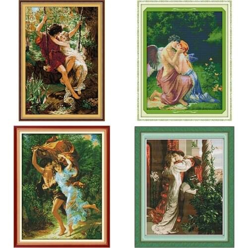 Couple character series cross stitch Kit Aida 14CT white 11CT printing DIY needlework embroidery set home decorative painting