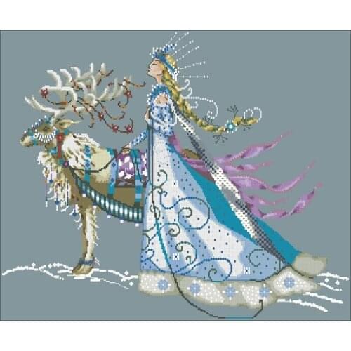 25-MD143, Ice Queen Counted Cross Stitch 11CT 14CT 18CT DIY Cross Stitch Kits Embroidery Needlework Sets