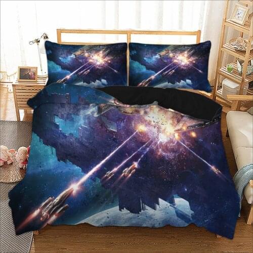 Space Shuttle 3D Duvet Cover Set King Queen Double Full Twin Single Bed Linen Set