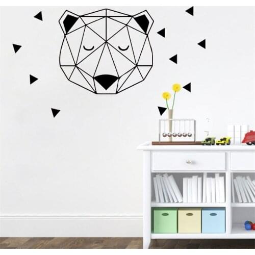 Silly Bear Pattern Wall Sticker Nordic Style Kidsroom Bedroom Poster Mural Vinyl Art Removable Decoration Decals Decor LX130