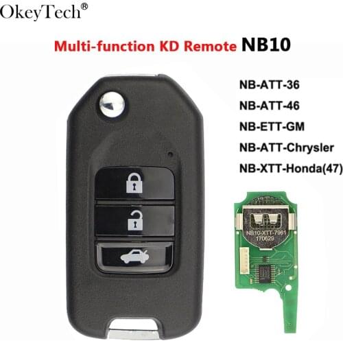 Okeytech for Honda NB10 Universal Multi-functional For KD900/KD900+/URG200 Mini Key Programmer NB Series Remote Key 3 Buttons