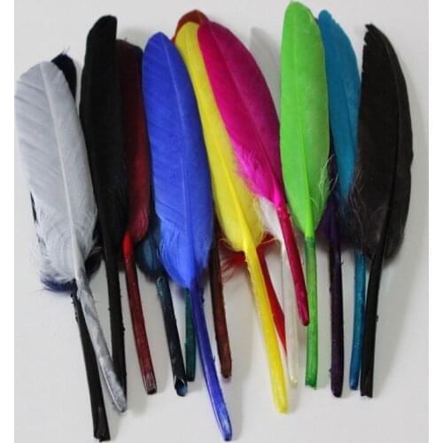 Wholesale 100pcs/lot Mixed color 4-6 inch / 10-15 cm Natural Goose Feathers Craft DIY Material Accessories Supplies