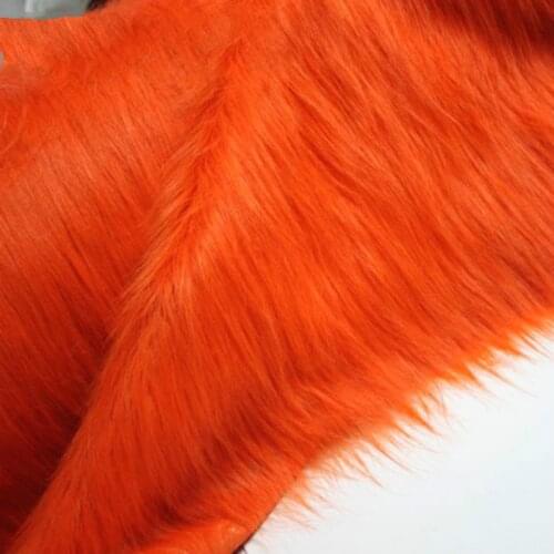 Orange red Imitation fur fabric for doll background counter 9cm fur plush fabric diy sewing materials 150cm Width