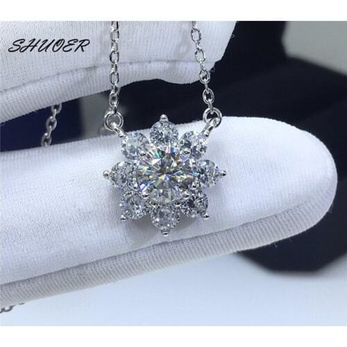 Classic Star Pendant Necklace 925 Sterling Silver Brilliant Cut Pass Diamond Tester 1 Carat D Color Moissanite Astral Necklace