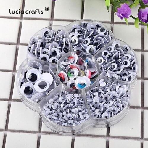 4-15mm 262/700/pcs Wiggly Googly Eyes Doll Accessories Black Plastic DIY Movable Animal Eyeball Kindergarten Craft Supplie K0823