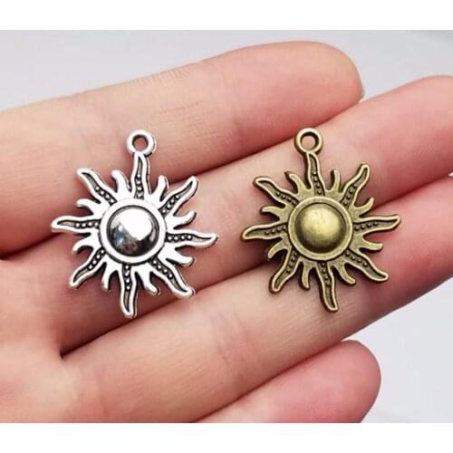 20pcs/lot--28x25mm, sun charms, Antique silver plated /bronze plated sun charms,DIY supplies, Jewelry accessories