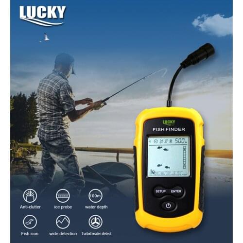 Lucky FF1108 - 1 Portable Wireless Fish Finder Sonar Alarm Fishfinder Echo Sounder 0.7-100M Sonar Sensor Transducer Detector
