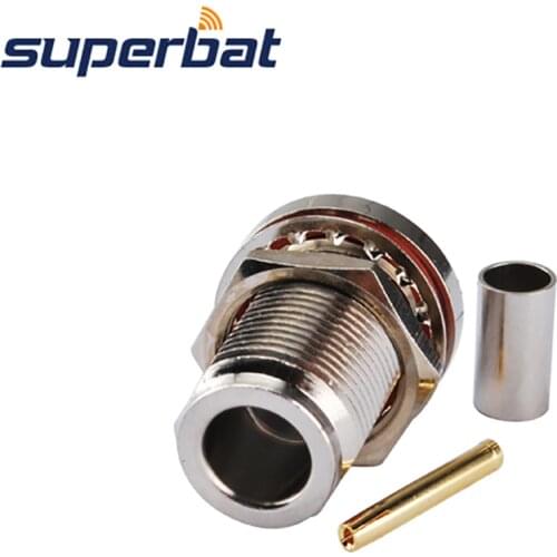 Superbat N Crimp Jack Bulkhead O-ring RF Coaxial Connector for RG58 RG142 RG400 KSR195 LMR195 Cable