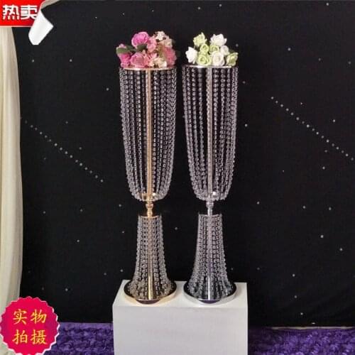 Wedding Crystal centerpiece 80cm Tall Flower Stand Wedding Decoration