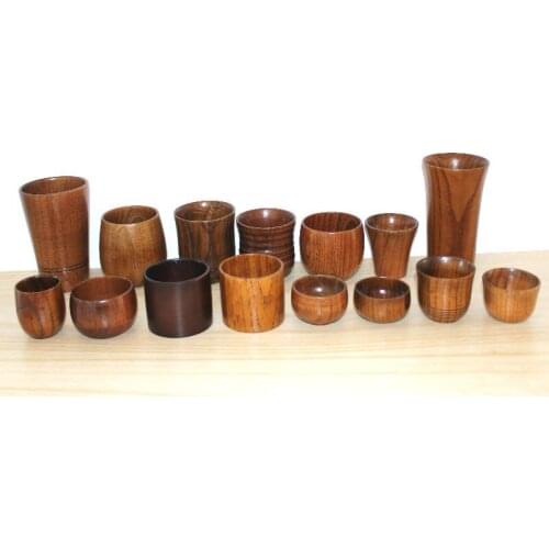 High quality Natural wood mug coffee wine glass kettle Insulation tea cup For family tea room bar Beer Milk Drinkware MJ714