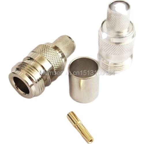 1pc N Female Jack RF Coax Convertor Connector Crimp RG8,RG213,LMR400 Straight Nickelplated NEW wholesale