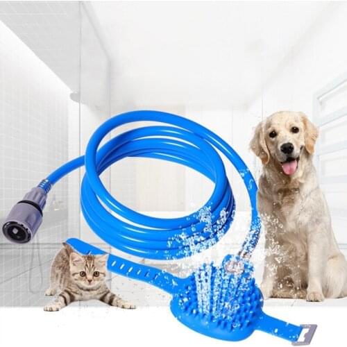 1pc Blue Dog Shower Sprayer Professional Creative Pet Shower Sprayer Premium ABS Silica Gel Pet Bathing Tool