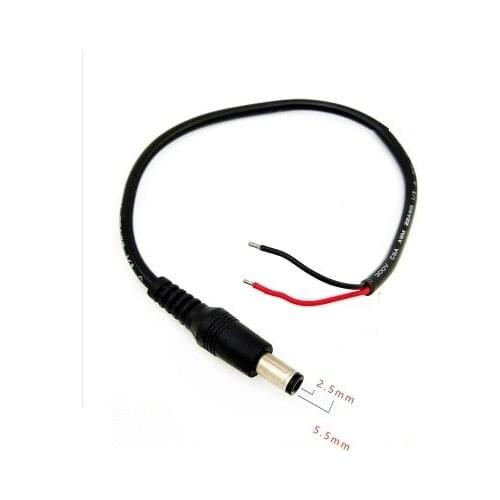 10 pcs 5.5 mm x 2.5 mm DC Power Plug Female Wire cable solder Connector Adapter Barrel length 10.5 mm Red Black DC wire mold